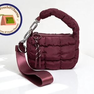 Umhängetasche für Frauen | Mini gesteppte Reißverschlusstasche | Kugelfisch Stil Kleine Tasche | Leichte funktionelle Tasche | Den täglichen Gebrauch Handtasche