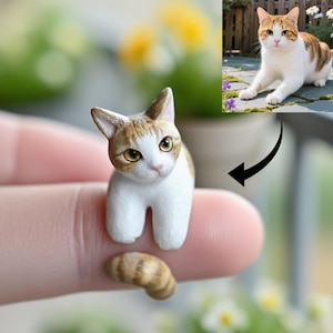 Personalized Pet Memorial Ring,Lifelike Replica Dog or Cat Polymer Clay Keepsake