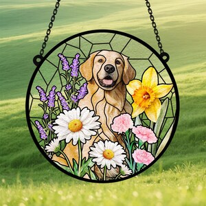 Custom Dog Memorial Suncatcher: Personalized Pet Loss Remembrance Gift
