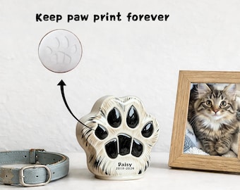 Personalized Pet Urn – Pet urn for ashes,pet urn with fur special handpaint,Ceramic Pet Urn.Pet Loss Gift
