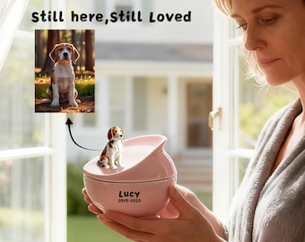 Urna personalizada para perros - Urna de cerámica con figura, urna para cenizas, hogar eterno para los seres queridos