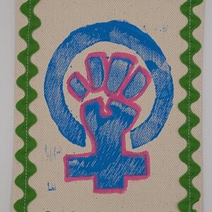 Fist Patch - Cream with Green Rik Rak