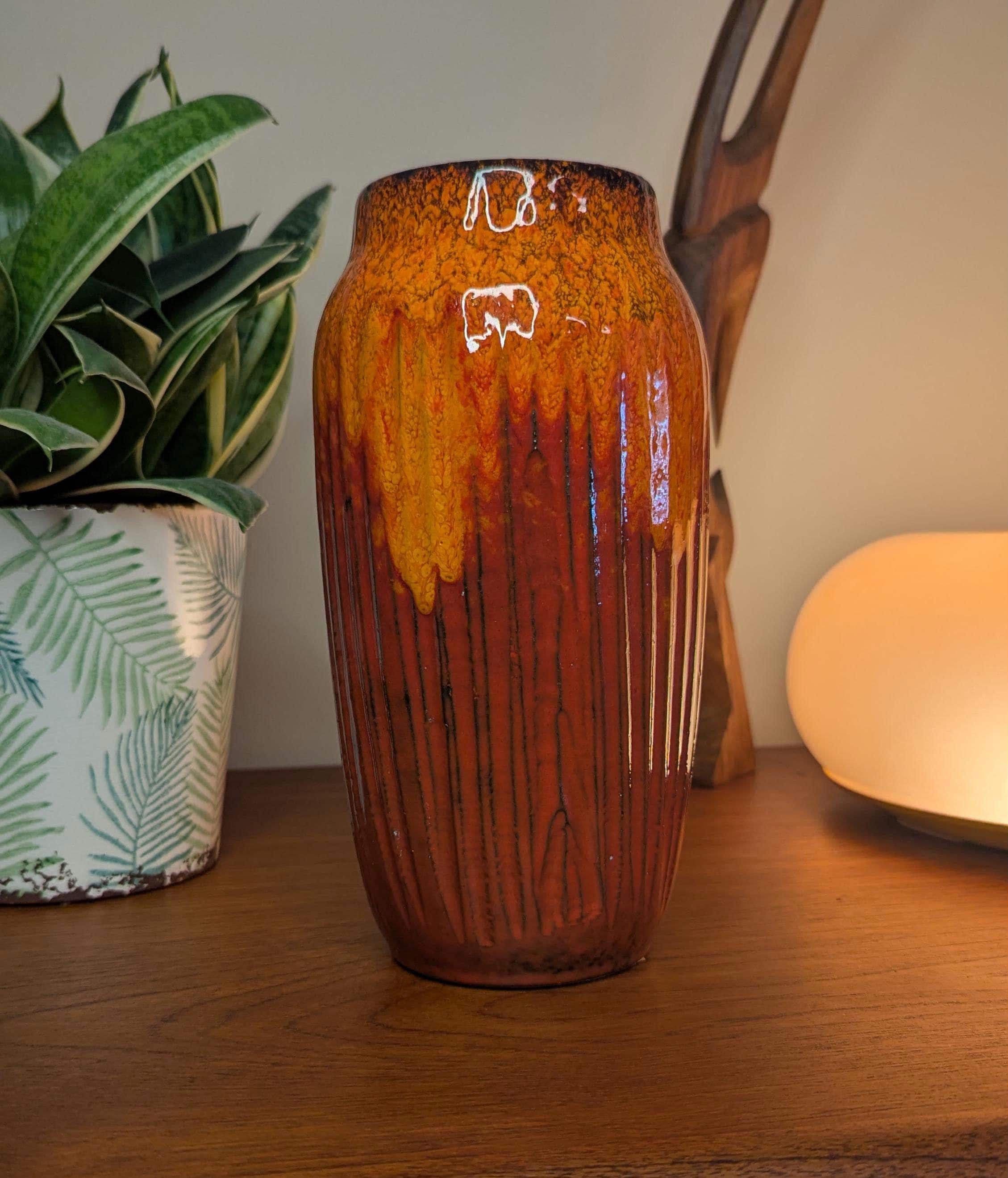 1970's Scheurich Karamik fat lava "supercolor" vase marked 242-22