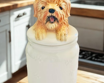 Handmade & Hand painted Dog Cookie Jar – 94 oz