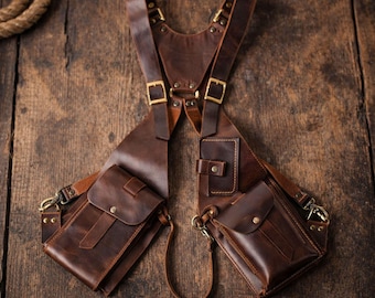 Signature Leather Holster Bag - Multi-Functional Travel Shoulder Bag & Secure Body Sling