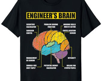 Engineer's Brain T-Shirt – Sarcastic Engineering Gift