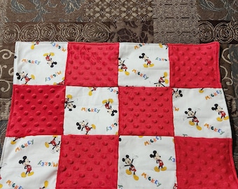 Red Mickey Mouse Baby Toddler Blanket Lovey