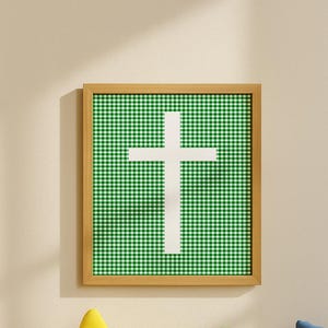 Groene gingangkruisprint: christelijk kinderkamerdecor (digitale download)