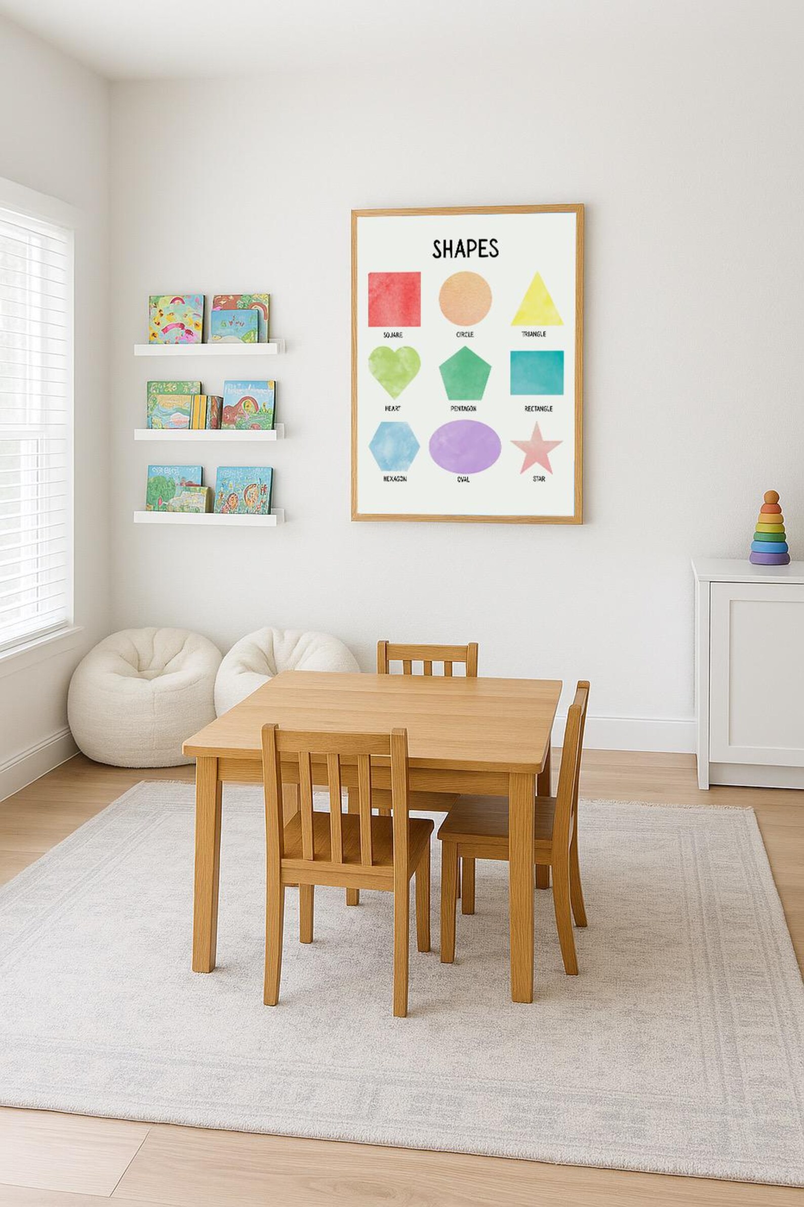 Shapes Wall Art Digital Download | Kids Room Educational Poster ...