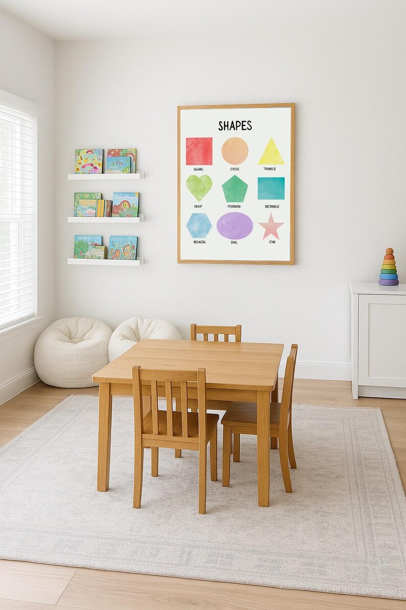 Shapes Wall Art Digital Download | Kids Room Educational Poster ...