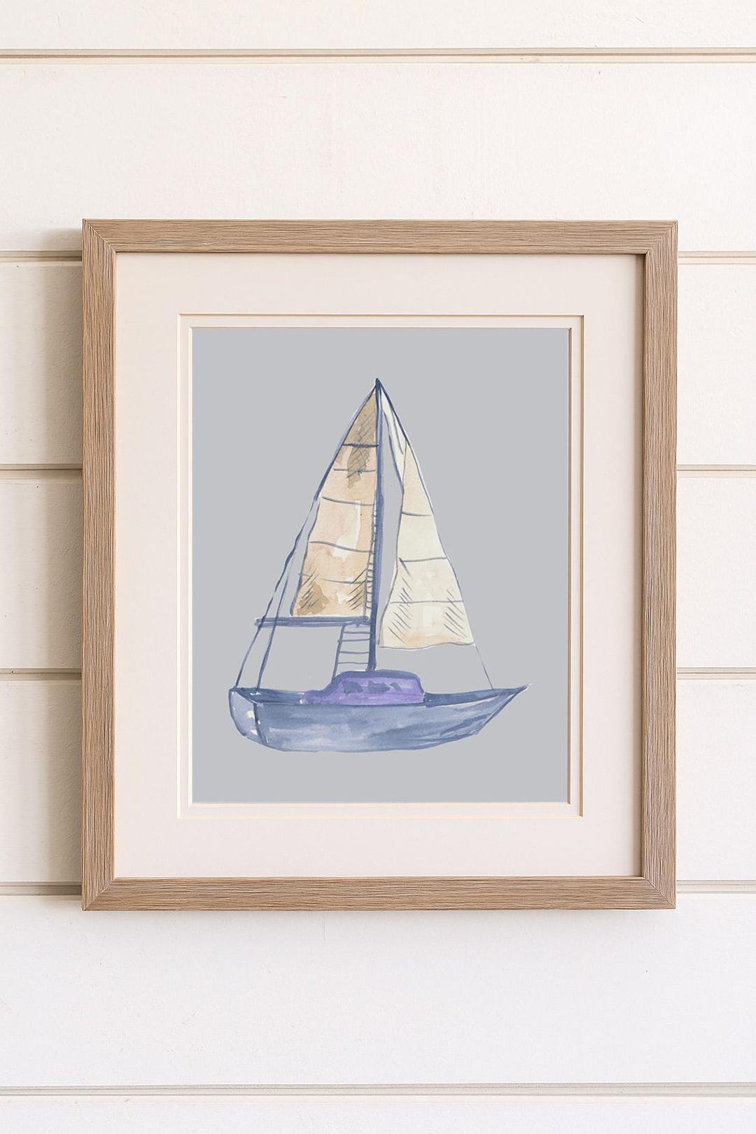 Sailboat Watercolor Digital Print – Nautical Coastal Wall Art, Beach ...