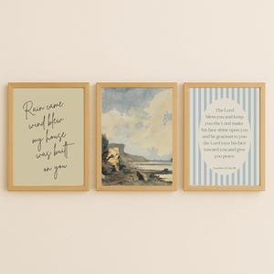 Coastal Christian Wall Art Set: Seascape Watercolor Prints (Digital Download)