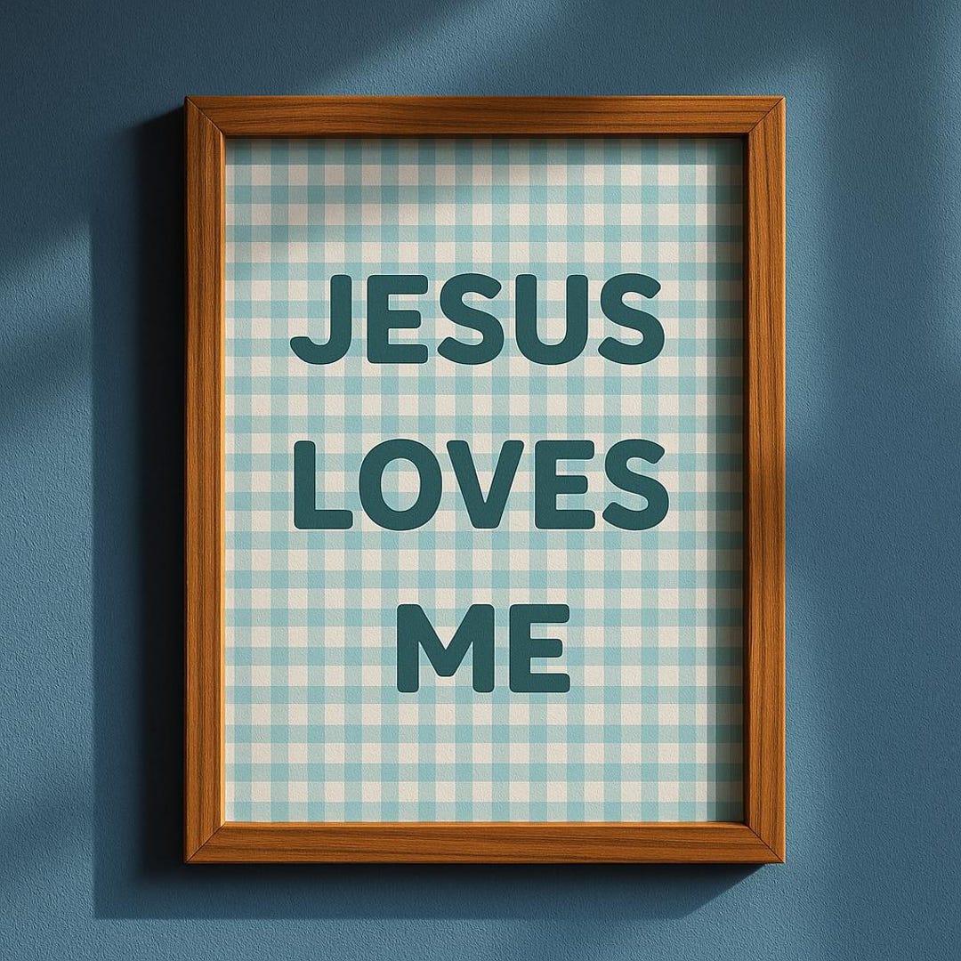 Jesus Loves Me Christian Kids Digital Wall Art - Etsy