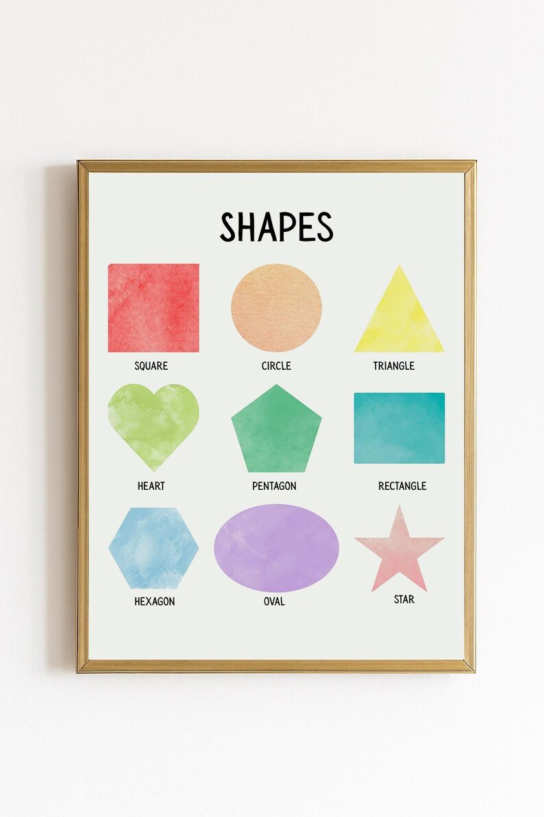Shapes Wall Art Digital Download | Kids Room Educational Poster ...