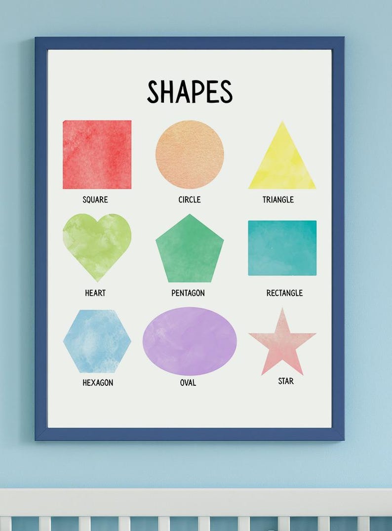 Colorful Educational Wall Art Bundle | Alphabet, Numbers, Shapes ...