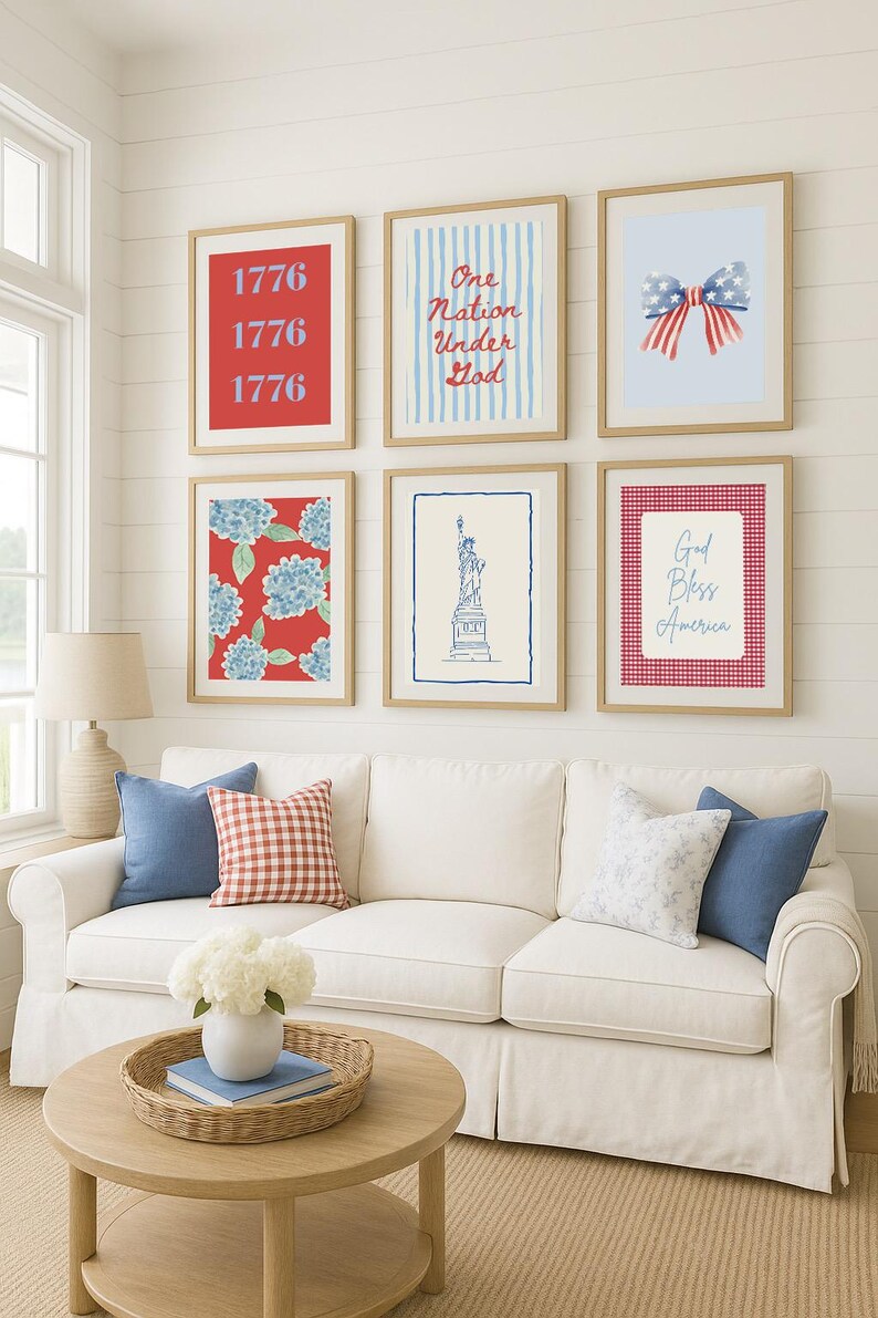 Patriotic Digital Wall Art Bundle – Set of 6 Americana Prints | Instant ...