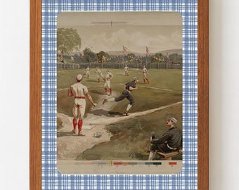 Impressão digital de jogo de beisebol vintage | Arte esportiva antiga | Download instantâneo | Decoração de parede americana