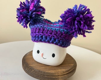 Mini Marshmallow Mug Crochet Hat - Heather