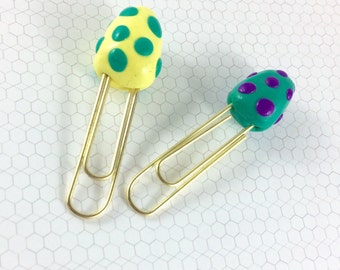 Dotty - Clay Easter Egg Clip Set - Planner Clip/Bookmark