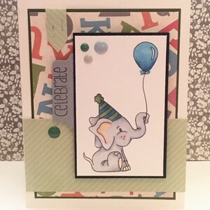 Carte d’éléphant anniversaire garçon