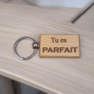 personalized engraved wooden key ring gift