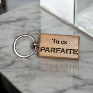 personalized engraved wooden key ring gift