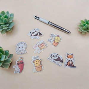 Adesivi carini con citazioni divertenti: animali, cactus e buongustai | Adesivi per diario, scrapbooking, decorazione