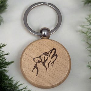 personalized engraved wooden key ring gift