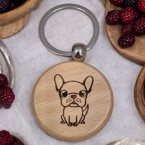 personalized engraved wooden key ring gift