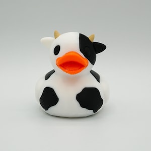 Cow Duck Figurine: Cute Jeep Ducking Gift, 3D Printed Farm Animal Desk Decor
