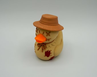 Spooky Scarecrow Duck Figurine: 3D Printed Horror Collectible Dashboard Ducking Gift