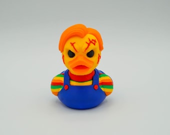 Creepy Horror Doll Duck Figurine: 3D Printed Horror Collectible Dashboard Ducking Gift