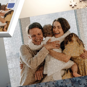 Personalised Photo Puzzle Personalised Multi Sizes Jigsaw Memory Gift Box Custom Picture Recycled Cardboard