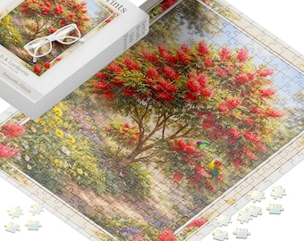 Australian Bird Puzzle Home Made One of a Kind Garden Theme Puzzle Hobby Adult Gift Aussie Prints Created Exclusive Bottlebrush Jigsaw