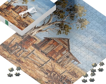 Australian Outback Puzzle Game Night Family Activity Fun Countryside Rustic Barn Jigsaw Set Premium Box Eco Friendly Recycled Cardboard
