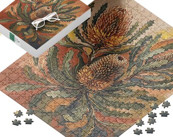 Australian Banksia Puzzle Gift Idea for Adult Jigsaw Puzzle Art Display Wall Decoration Eco Friendly Original Artwork Pearl Overlay Glitter