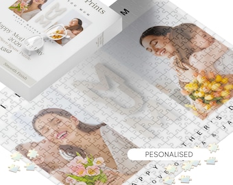 Personalised Mothers Day Puzzle Message Reveal Piece by Jigsaw Gift Mum Birthday Keepsake Photo Custom Picture Memorial Item Family Tribute