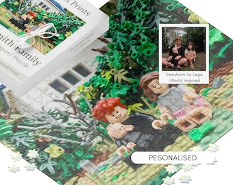 Custom Photo Puzzle Jigsaw Gift Personalised Birthday Anniversary Present Transformation Brick Mosaic Picture Reference Manipulation Family