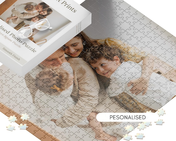 Personalised Photo Puzzle Personalised Multi Sizes Jigsaw Memory Gift Box Custom Picture Recycled Cardboard