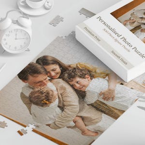 Personalized Memory Keepsake Custom Photo Puzzle and Heart Shape Design Family Picture Preservation Recycled Cardboard Material Pearl Shine Finish Gift Box Included Valentine Anniversary Present Special Occasion Gift Unique Customized Creation