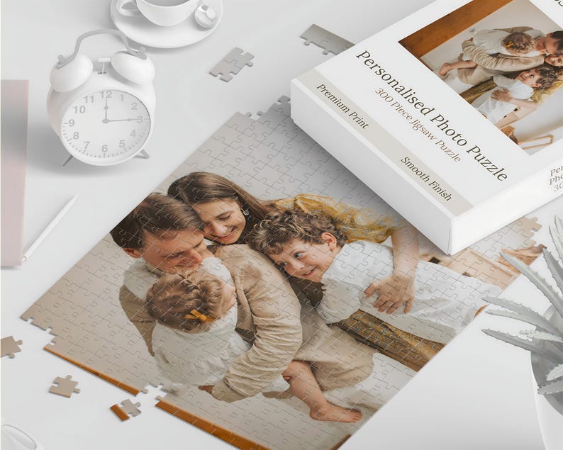 Personalized Memory Keepsake Custom Photo Puzzle and Heart Shape Design Family Picture Preservation Recycled Cardboard Material Pearl Shine Finish Gift Box Included Valentine Anniversary Present Special Occasion Gift Unique Customized Creation