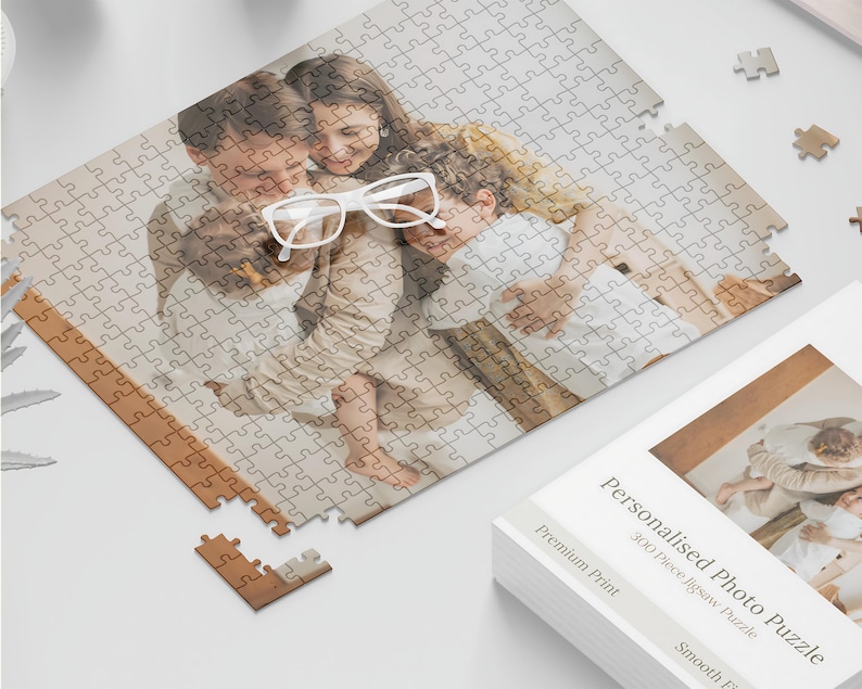 Recycled Cardboard Puzzle Personalized Photo Memory Design Multiple Size Options Custom Picture Printing Pearl Shine Finish Gift Box Included Eco Friendly Material Valentine Anniversary Present Birthday Gift Idea Special