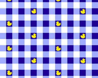 Gingham Blue with Ducks Seamless Digital File | Instant Download | Fabric | Backgrounds | Home | Kids Designs | PNG Download