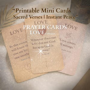 Cartões de Versículos Bíblicos de Amor | Mini Baralho Cristão para Imprimir | Presente Espiritual | Quadro de Oração | Baralho de Palavras Bíblicas: AMOR
