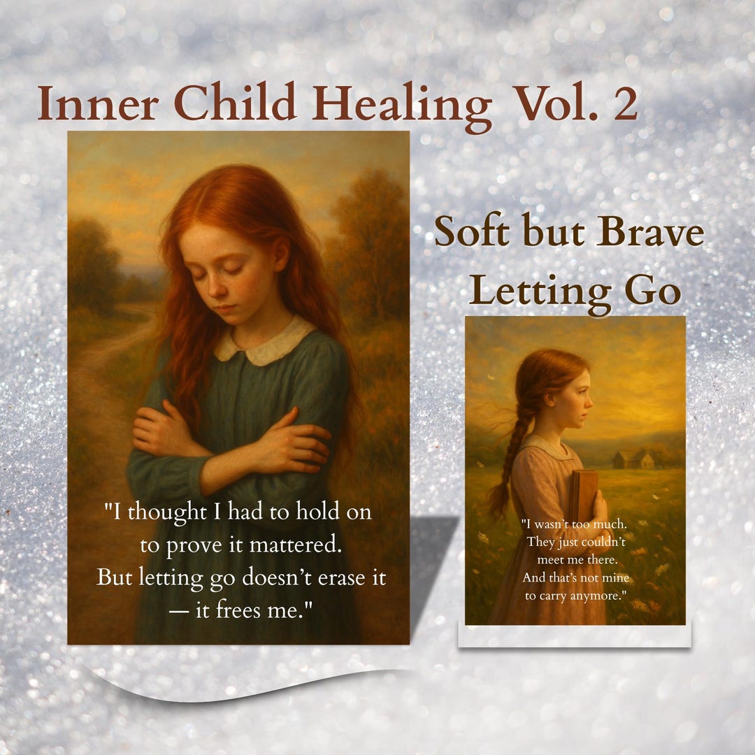 Inner Child Healing Art Card – Soft Vintage Oil Painting | Emotional ...