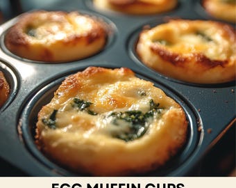 Receta de muffins de huevo / Desayuno fácil de preparar / Receta en PDF