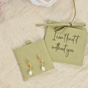Tie the Knot Bridesmaid Earrings | Bridesmaid Card | Bridesmaid Gift | Pearl Knot Earrings | Bridesmaid Accessories for Bridesmaid Box