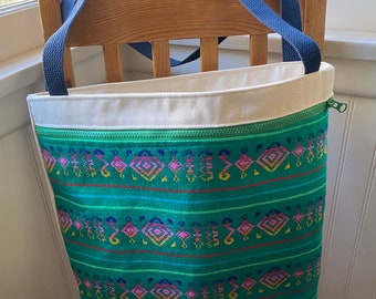 Mexican Bags/Beach Bag/Tote Bag/Mexican Bags and Totes/Reusable Bag/Tote Bags/Green Stripes