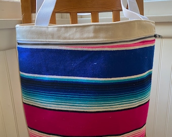 Mexican Bags/Beach Bag/Tote Bag/Mexican Bags and Totes/Reusable Bag/Tote Bags/Pink Stripes