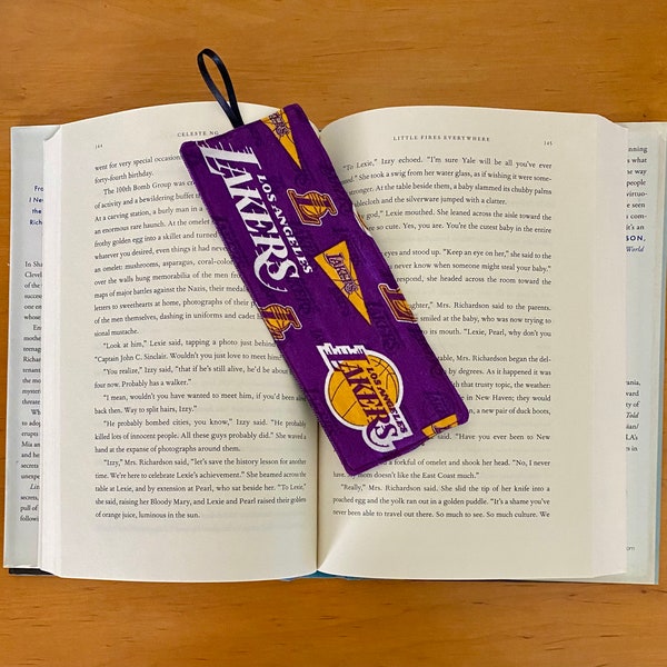Lakers Bookmark Inspired/Basketball Sport Fan/Journal Notebook Saver/Los Angeles Lakers/Book Lover/Fathers Day gift/Reading